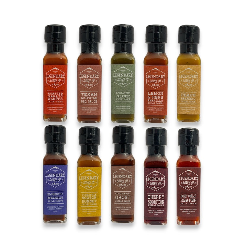 All 10 bottles of hot sauce