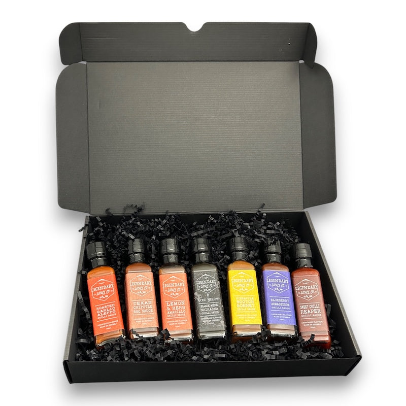 a gift box of hot sauce
