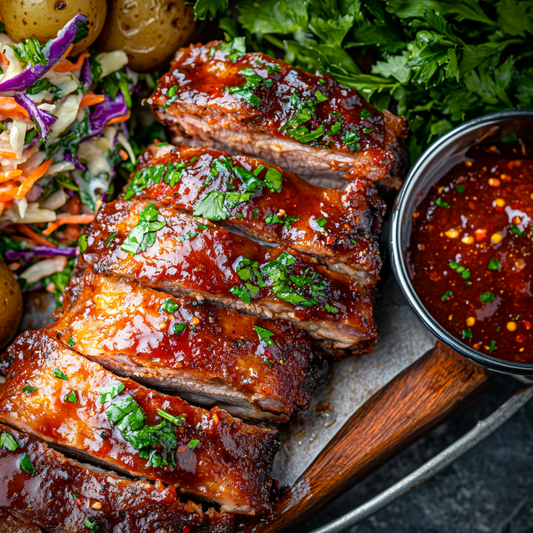 BBQ Robs with a Cherry Scorpion Glaze