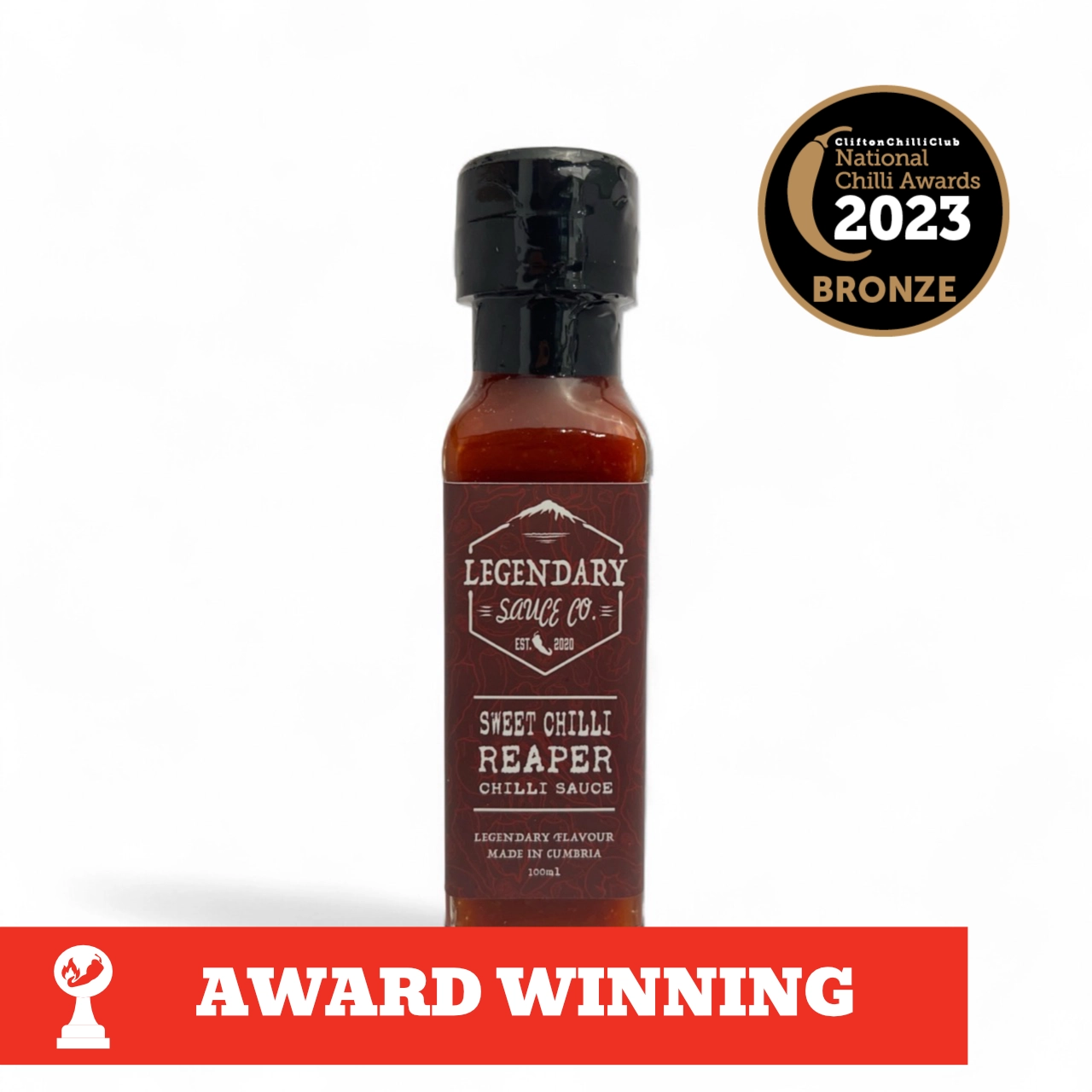 A bottle of Carolina Reaper Hot Sauce