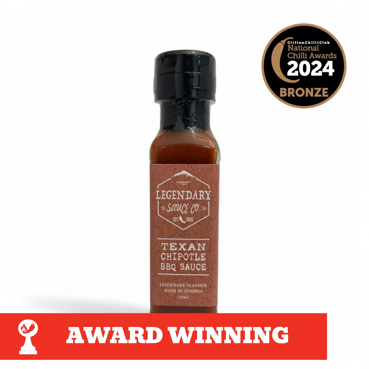 A bottle of Texan Chipotle Hot Sauce